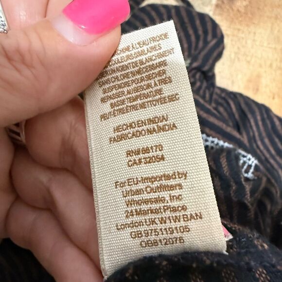 Free People Sweet Safari Halter Top Neon Peplum Sweetheart Striped Brown XS - Picture 6 of 7